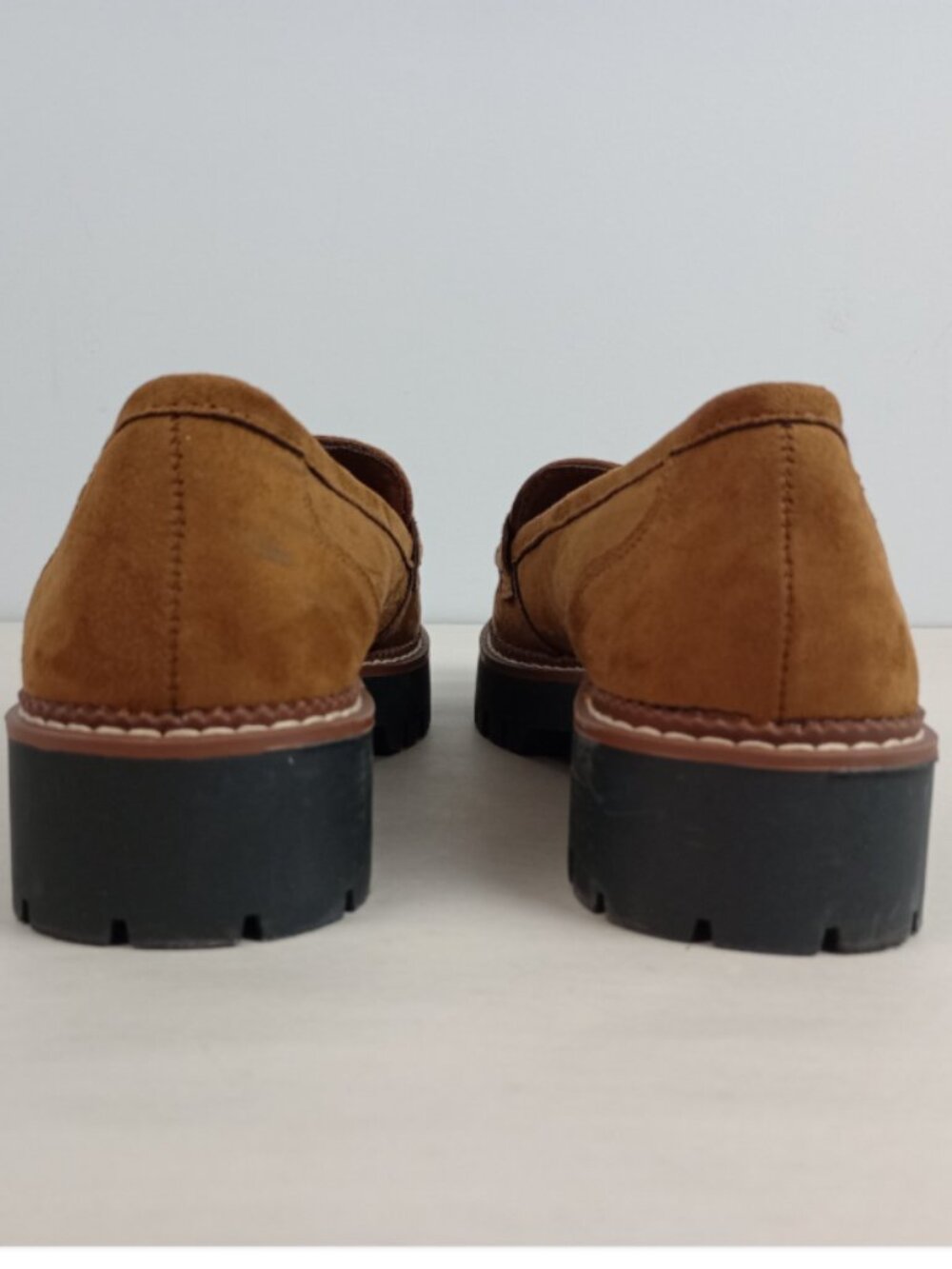 Maurices Womens 8.5M Brown Faux Suede Gretchen Minilug Chunky Penny Loafer Shoes - Picture 4 of 10